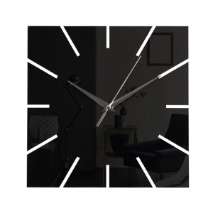 Часы - наклейка "Классика квадрат", 25 х 25 см, 1 ААА, черные