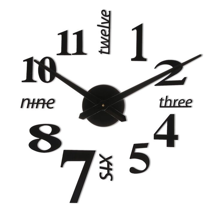 Часы-наклейка, серия: DIY, d-120 см, мин. стрелка 39 см, ч. стрелка 31.5 см, черные от компании Интернет-гипермаркет «MOLL» - фото 1
