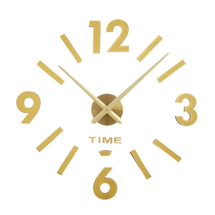 Часы-наклейка, серия: DIY, "Соломон", d-120 см, сек стрелка 39 см, цифра 12 см, 1 АА, золото от компании Интернет-гипермаркет «MOLL» - фото 1