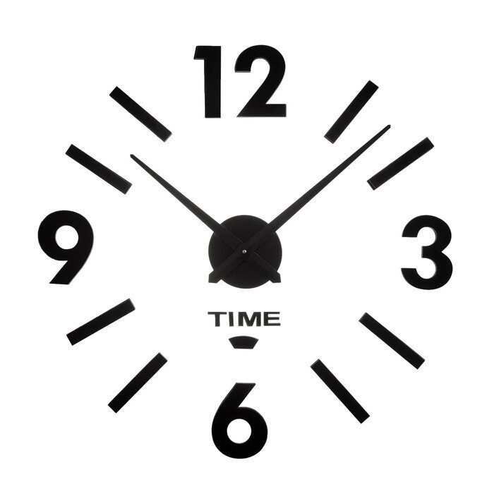 Часы-наклейка, серия: DIY, "Соломон", d-120 см, сек стрелка 39 см, цифра 12 см, АА, черные от компании Интернет-гипермаркет «MOLL» - фото 1