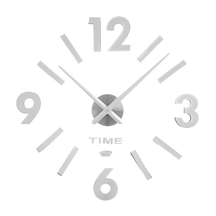 Часы-наклейка, серия: DIY, "Соломон", d-120 см, сек стрелка 39 см, цифра 12 см,  АА, серебро от компании Интернет-гипермаркет «MOLL» - фото 1