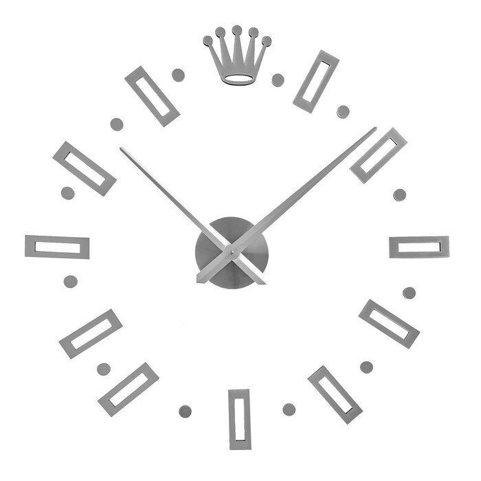 Часы-наклейка, серия: DIY, "Соломон", d-120 см, сек стрелка 39 см, цифра 13 см, АА, серебро от компании Интернет-гипермаркет «MOLL» - фото 1