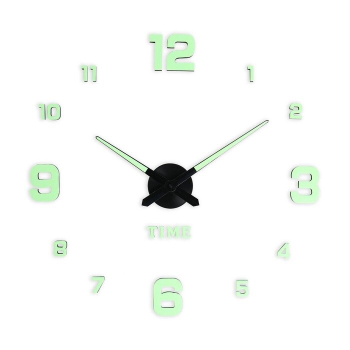 Часы-наклейка светящиеся, стрелки 22,5 см, 16.5 см, 1АА, плавный ход от компании Интернет-гипермаркет «MOLL» - фото 1