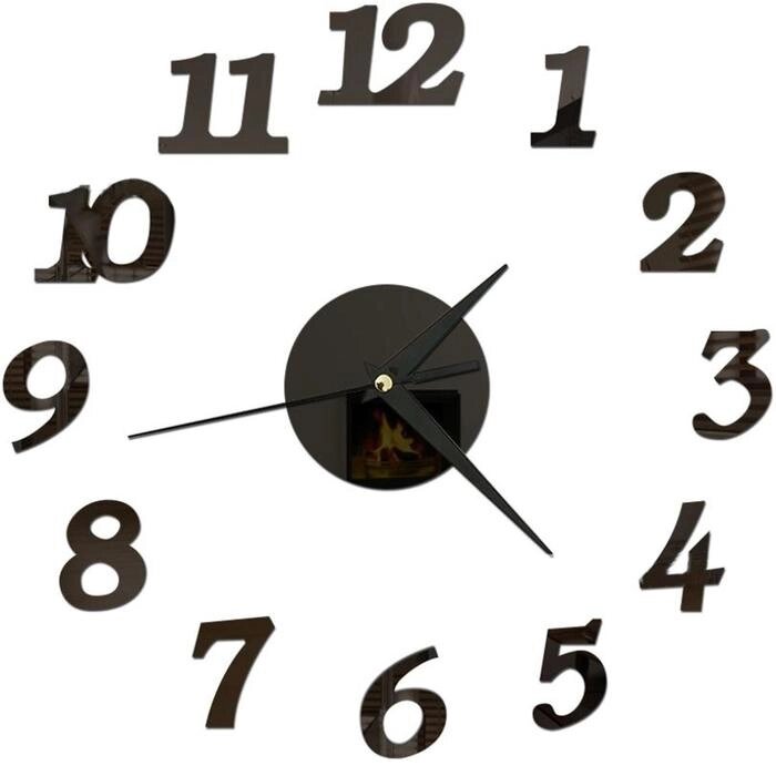 Часы-наклейка "Ясмина", d= 45 см, цифра 7.5х5 см, сек. стрелка 12 см, чёрные от компании Интернет-гипермаркет «MOLL» - фото 1
