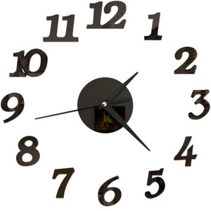Часы-наклейка "Ясмина", d= 45 см, цифра 7.5х5 см, сек. стрелка 12 см, чёрные