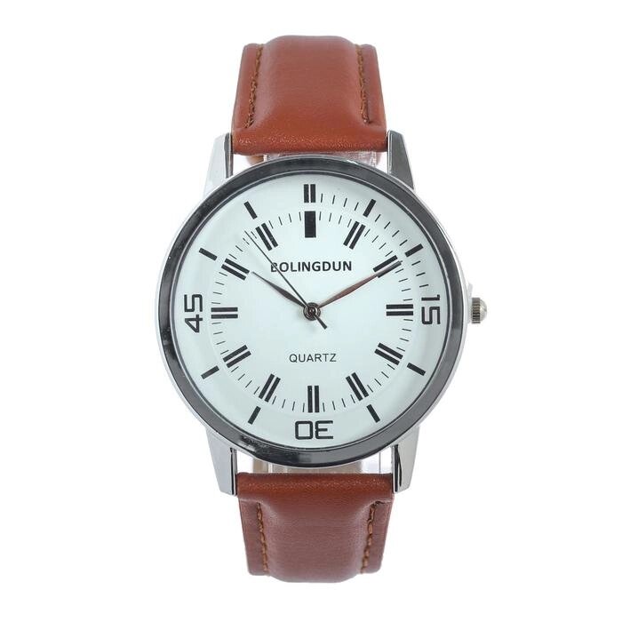 Часы наручные "Bolingdun", d=4 см, ремешок экокожа, коричневые от компании Интернет-гипермаркет «MOLL» - фото 1