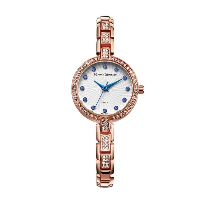 Часы наручные женские "Михаил Москвин", белый циферблат, золотистый браслет, 577-8-2 от компании Интернет-гипермаркет «MOLL» - фото 1