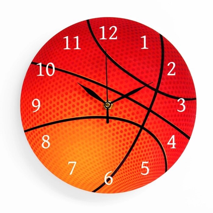 Часы настенные "Баскетбольный мяч",  d-23.5.. плавный ход от компании Интернет-гипермаркет «MOLL» - фото 1