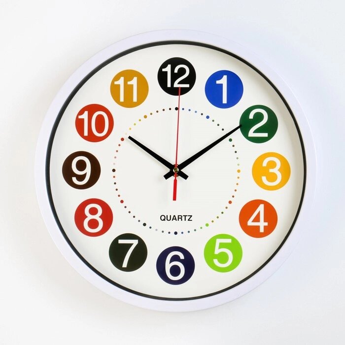 Часы настенные "Цветные цифры", дискретный ход, d=30 см, АА от компании Интернет-гипермаркет «MOLL» - фото 1
