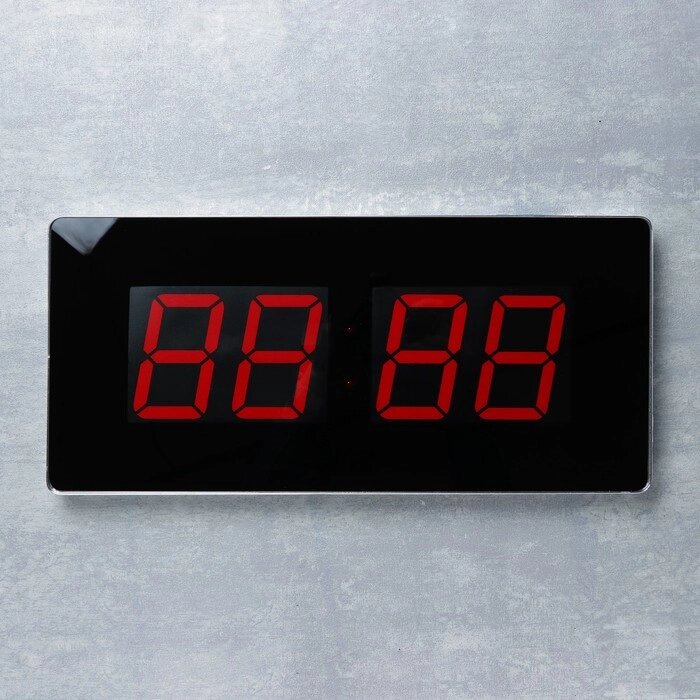 Часы настенные электронные, красные цифры, 49х22х3 см от компании Интернет-гипермаркет «MOLL» - фото 1