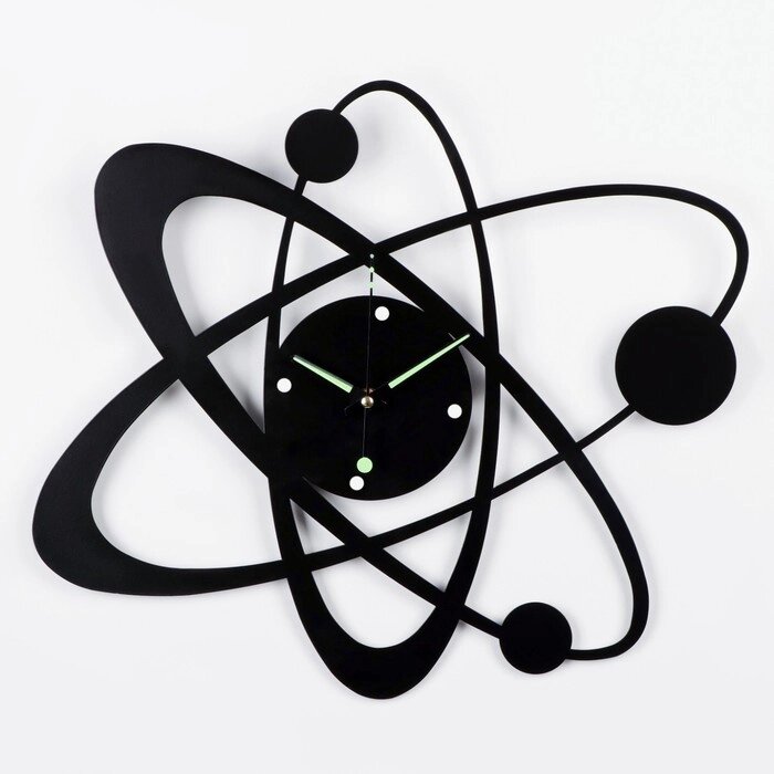Часы настенные из металла "Космос", плавный ход, d-40 см, светящиеся от компании Интернет-гипермаркет «MOLL» - фото 1