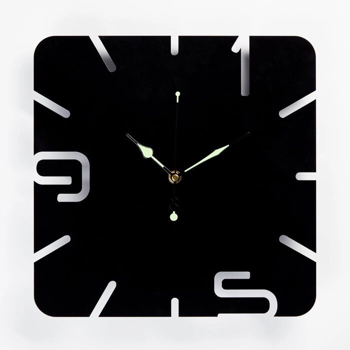 Часы настенные из металла "Минимализм", плавный ход, 37 х 37 см от компании Интернет-гипермаркет «MOLL» - фото 1