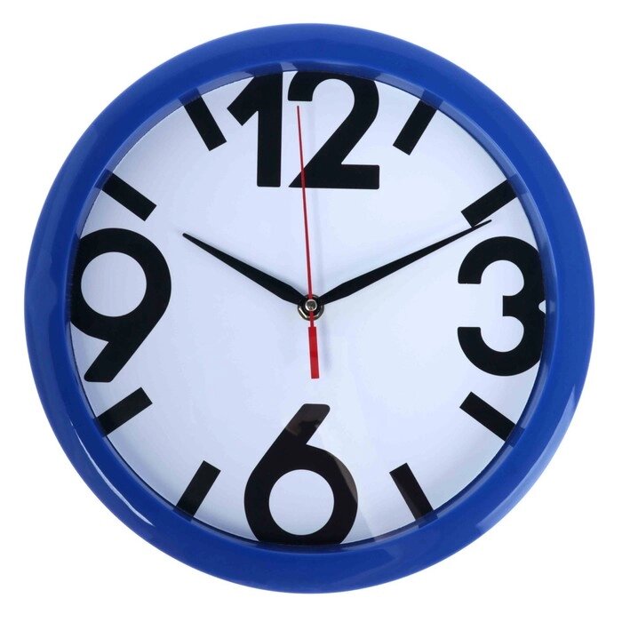 Часы настенные "Классика", 4 большие цифры, синий обод, 28х28 см от компании Интернет-гипермаркет «MOLL» - фото 1
