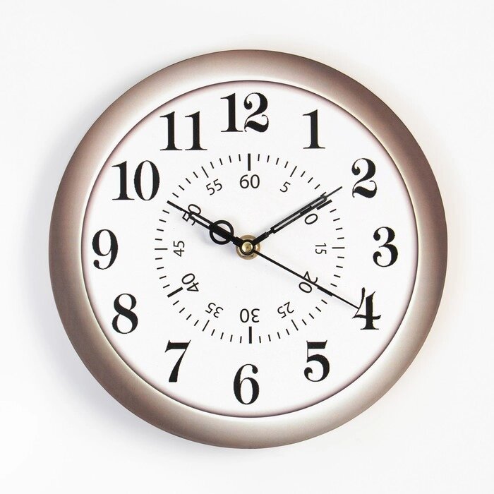 Часы настенные "Классика", d-23.5. серые, плавный ход от компании Интернет-гипермаркет «MOLL» - фото 1