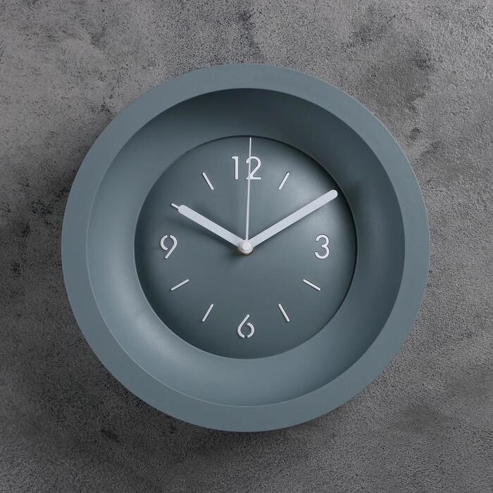Часы настенные "Классика", d=25.4, ход плавный, без стекла, серые от компании Интернет-гипермаркет «MOLL» - фото 1