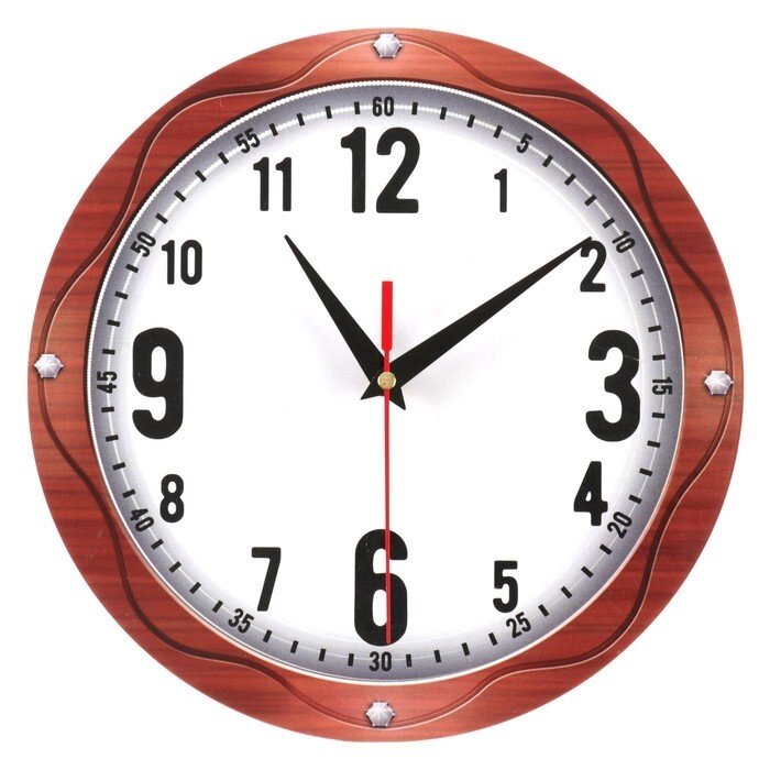 Часы настенные классика, круглые 24 см, стрелки микс от компании Интернет-гипермаркет «MOLL» - фото 1