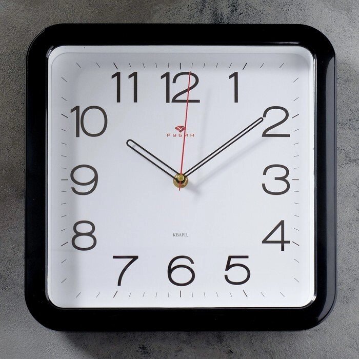 Часы настенные "Классика", квадратные с закруглёнными углами, 30  30 см, чёрные от компании Интернет-гипермаркет «MOLL» - фото 1