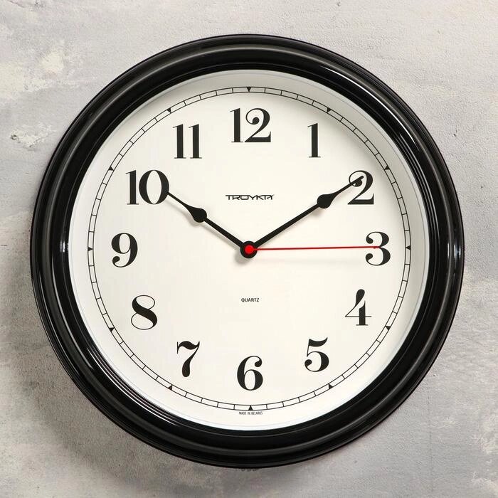 Часы настенные "Классика", плавный ход, чёрные, d=31 см от компании Интернет-гипермаркет «MOLL» - фото 1