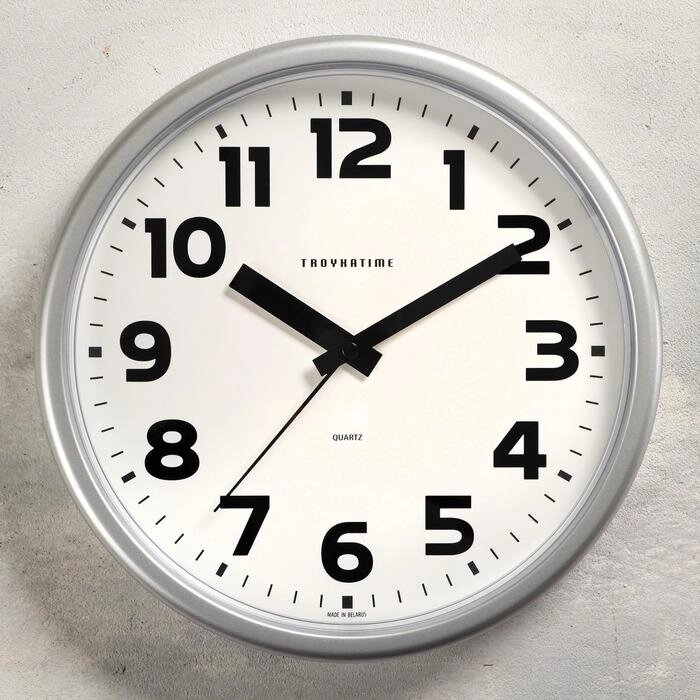 Часы настенные "Классика" плавный ход, d=22.5 cм, серые от компании Интернет-гипермаркет «MOLL» - фото 1