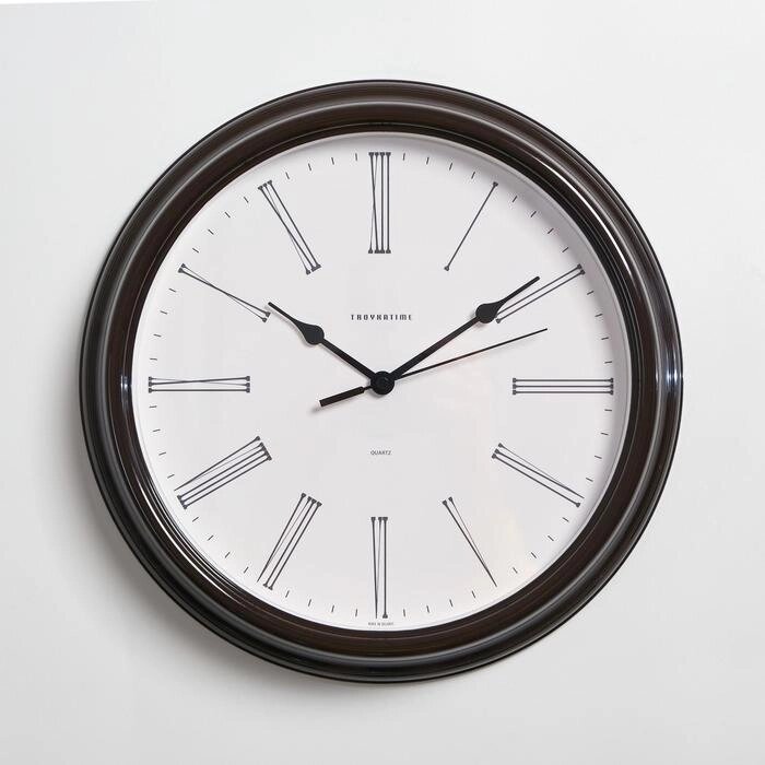 Часы настенные "Классика" плавный ход, коричневые, d=31 cм от компании Интернет-гипермаркет «MOLL» - фото 1