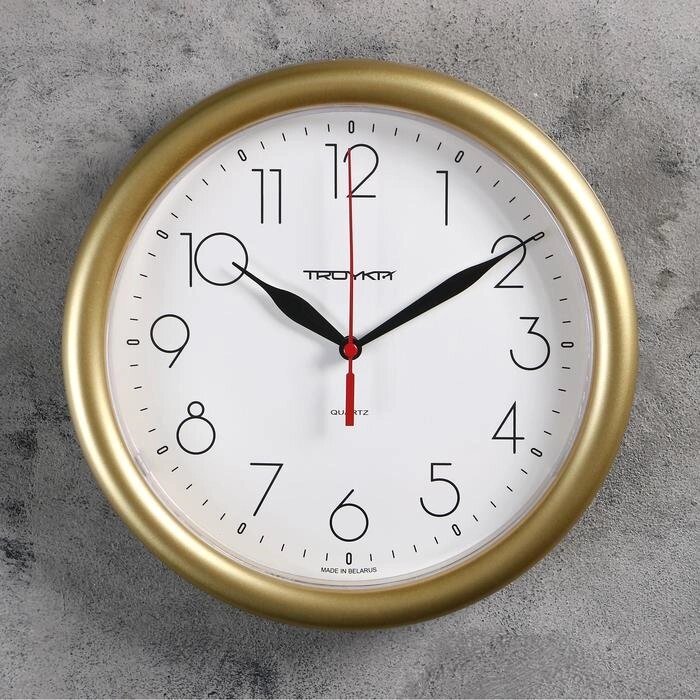Часы настенные круглые "Исток", d=24,5 см, золотистые от компании Интернет-гипермаркет «MOLL» - фото 1