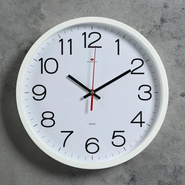 Часы настенные круглые "Классика", 30 см белые  Рубин от компании Интернет-гипермаркет «MOLL» - фото 1