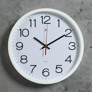 Часы настенные круглые "Классика", 30 см белые Рубин