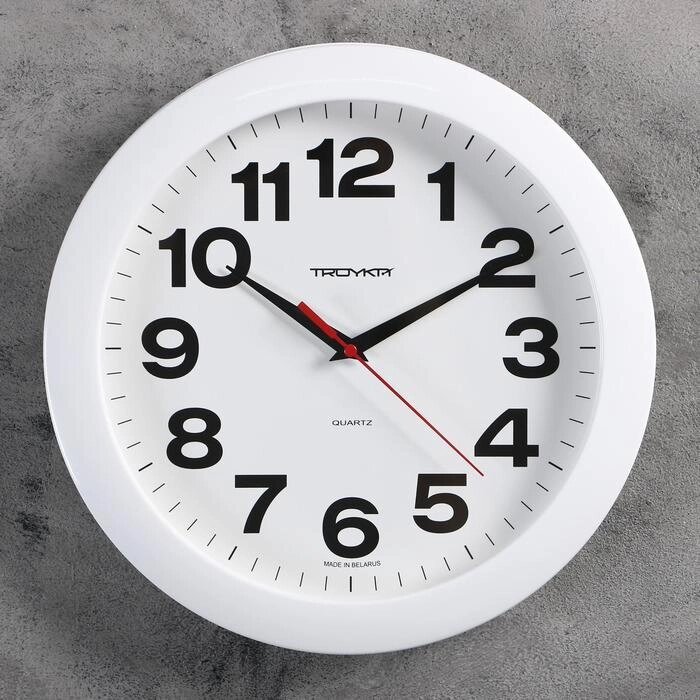 Часы настенные круглые "Классика", белый циферблат, 29х29 см от компании Интернет-гипермаркет «MOLL» - фото 1