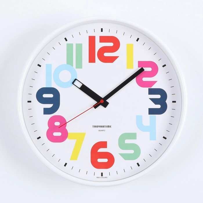 Часы настенные круглые "Классика", белый обод, 30х30 см от компании Интернет-гипермаркет «MOLL» - фото 1