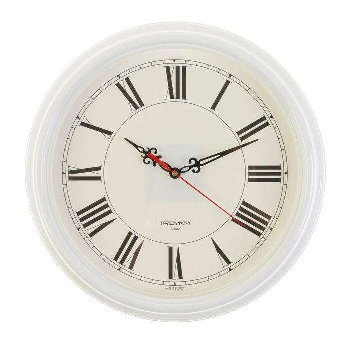 Часы настенные круглые "Классика", белый обод, 31х31 см от компании Интернет-гипермаркет «MOLL» - фото 1