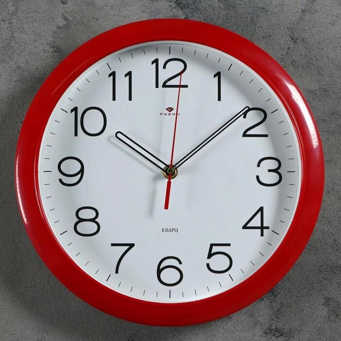Часы настенные круглые "Классика", d=30 см, красные от компании Интернет-гипермаркет «MOLL» - фото 1