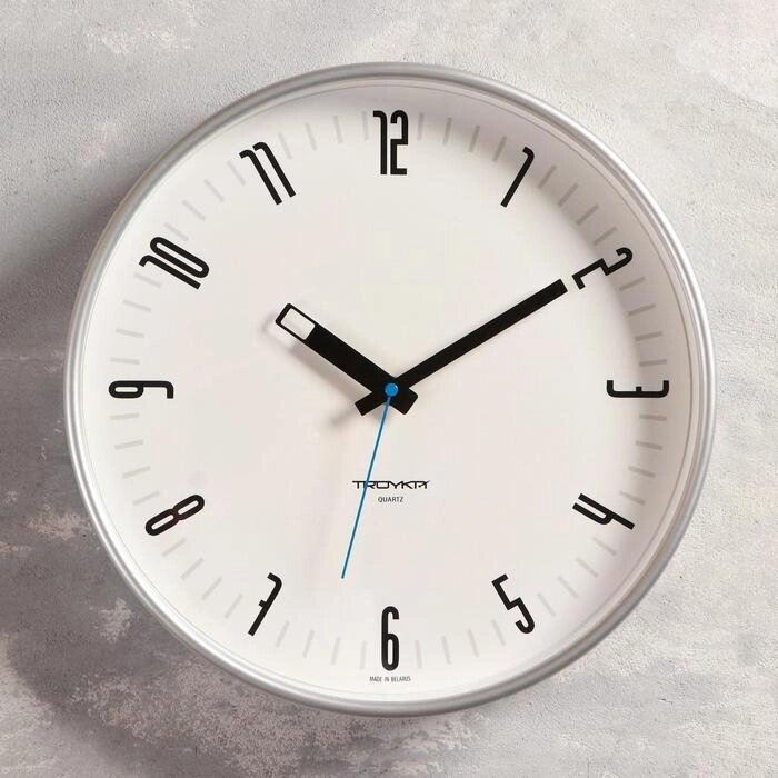 Часы настенные круглые "Классика", обод  серебро, 30х30 см от компании Интернет-гипермаркет «MOLL» - фото 1