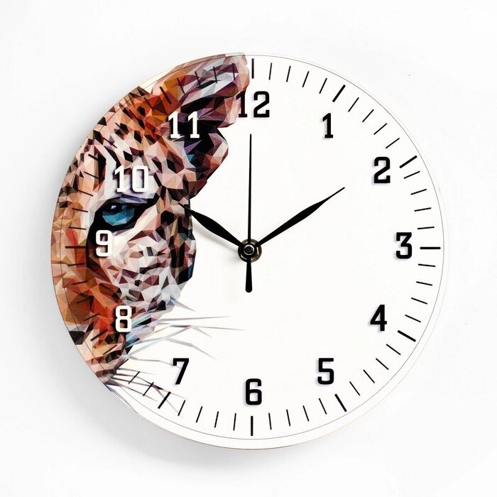 Часы настенные "Леопард", d=23.5. плавный ход, стрелки микс от компании Интернет-гипермаркет «MOLL» - фото 1