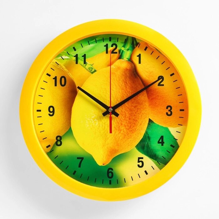 Часы настенные "Лимоны", жёлтый обод, 28х28 см от компании Интернет-гипермаркет «MOLL» - фото 1