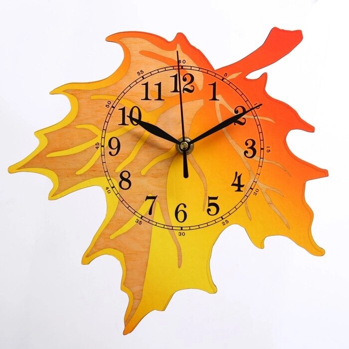 Часы настенные "Осенний лист",  плавный ход, стрелки микс от компании Интернет-гипермаркет «MOLL» - фото 1