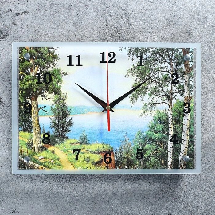 Часы настенные прямоугольные "Озеро", 25х35 см от компании Интернет-гипермаркет «MOLL» - фото 1