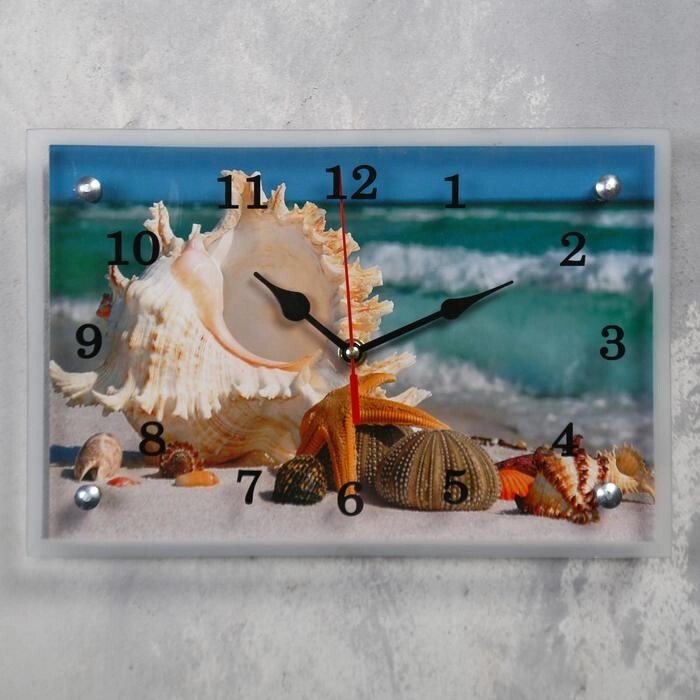 Часы настенные прямоугольные "Ракушки", 20  30 см, микс от компании Интернет-гипермаркет «MOLL» - фото 1