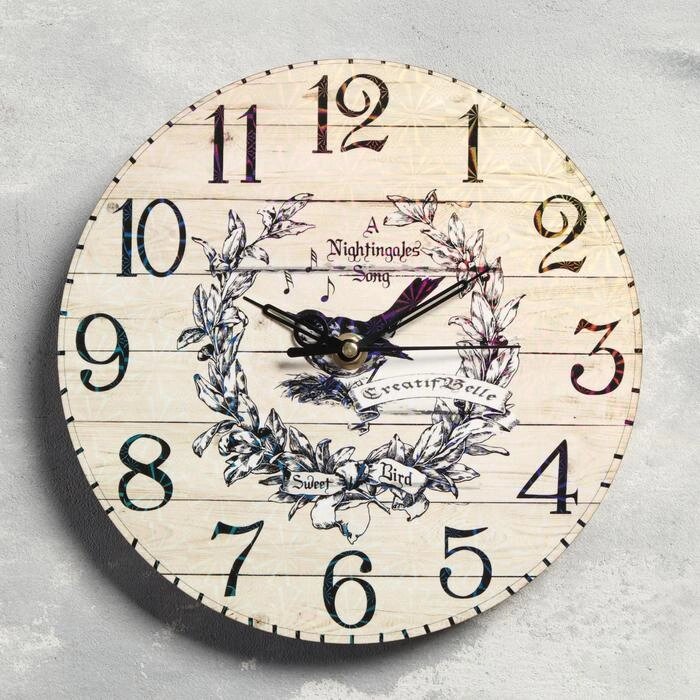 Часы настенные "Пташка", d=23.5, плавный ход от компании Интернет-гипермаркет «MOLL» - фото 1
