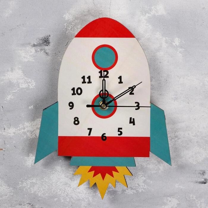 Часы настенные "Ракета",  плавный ход, стрелки микс от компании Интернет-гипермаркет «MOLL» - фото 1