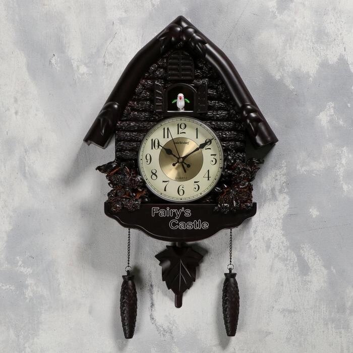 Часы настенные с кукушкой "Белочки", 4 шт ААА, плавный ход, 53х7х35 см, чёрные от компании Интернет-гипермаркет «MOLL» - фото 1