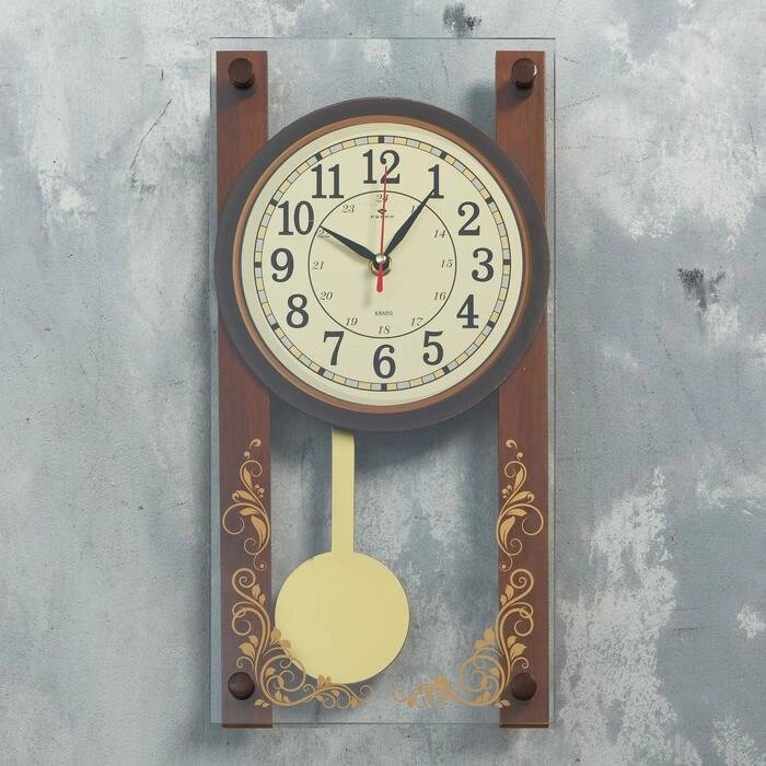 Часы настенные с маятником "Лоза", плавный ход от компании Интернет-гипермаркет «MOLL» - фото 1