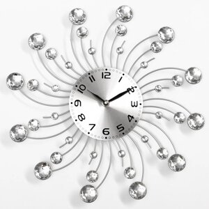 Часы настенные, серия: Ажур, "Каллифея" d=35 см, d=13 см, 1 АА, плавный ход