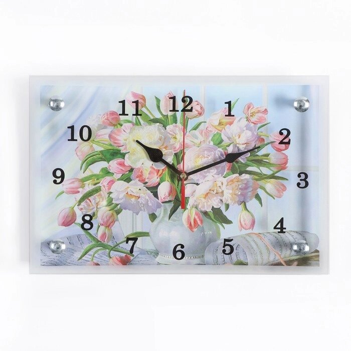 Часы настенные, серия: Цветы, "Цветы в вазе", 20х30 см от компании Интернет-гипермаркет «MOLL» - фото 1