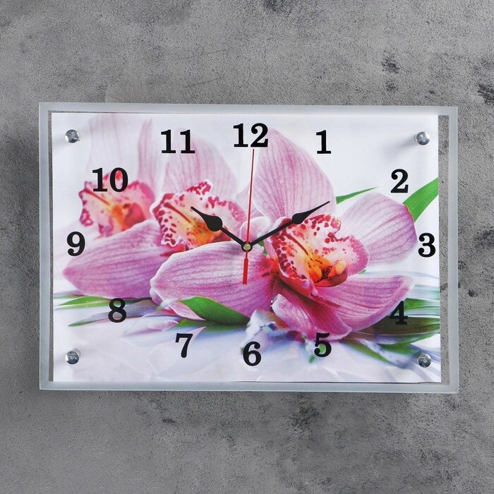 Часы настенные, серия: Цветы, "Орхидея", 25х35  см, микс от компании Интернет-гипермаркет «MOLL» - фото 1