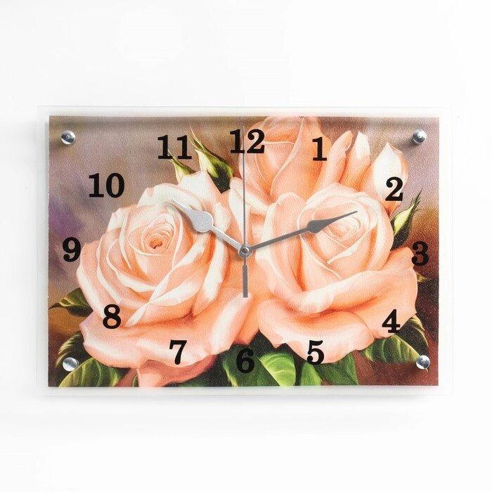 Часы настенные, серия: Цветы, "Розы" 25х35см от компании Интернет-гипермаркет «MOLL» - фото 1