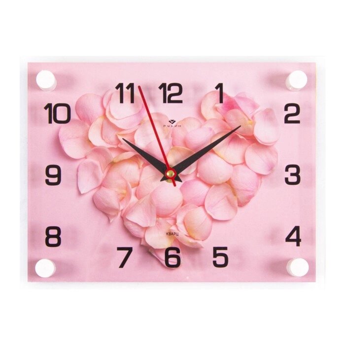 Часы настенные, серия: Цветы, "Сердце из лепестков роз" от компании Интернет-гипермаркет «MOLL» - фото 1