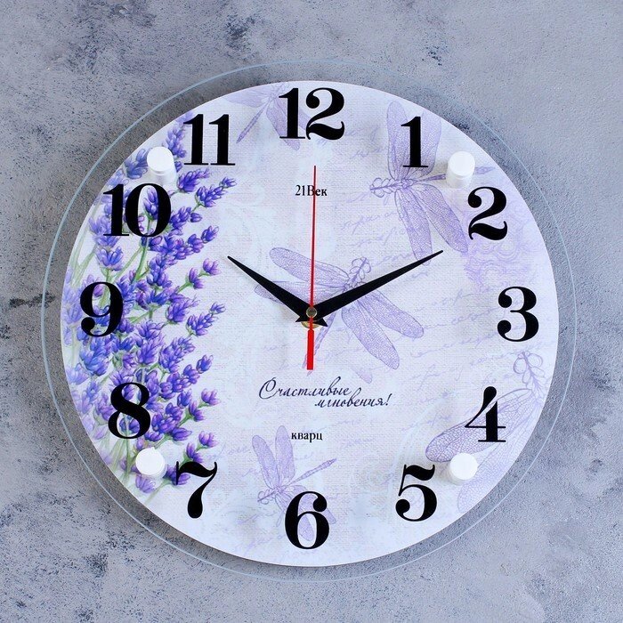 Часы настенные, серия: Цветы, "Стрекозы", 30х30 см от компании Интернет-гипермаркет «MOLL» - фото 1