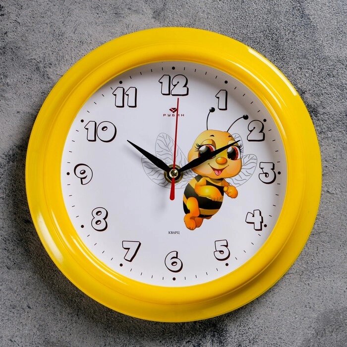 Часы настенные, серия: Детские, "Пчелка", 21х21 см от компании Интернет-гипермаркет «MOLL» - фото 1