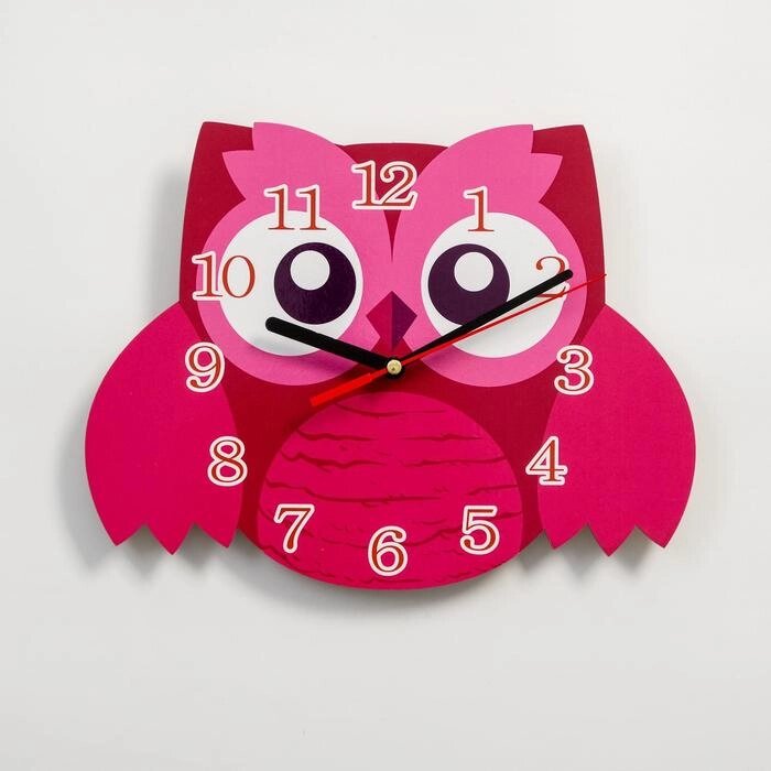 Часы настенные, серия: Детские, "Розовая сова", 24 см, микс от компании Интернет-гипермаркет «MOLL» - фото 1