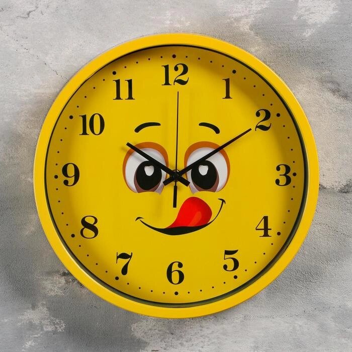 Часы настенные, серия: Детские, "Смайл" d=30 см, 1 АА, плавный ход от компании Интернет-гипермаркет «MOLL» - фото 1